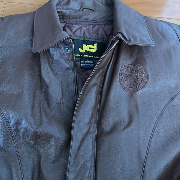 Jd brown Italian leather bommer jacket size large goth aviator - Picture 12 of 14